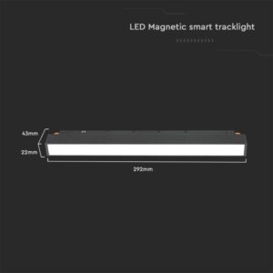 LED WiFi μαγνητικό φωτιστικό ράγας 12W SMD CCT μαύρο σώμα 48V V-TAC – 6882