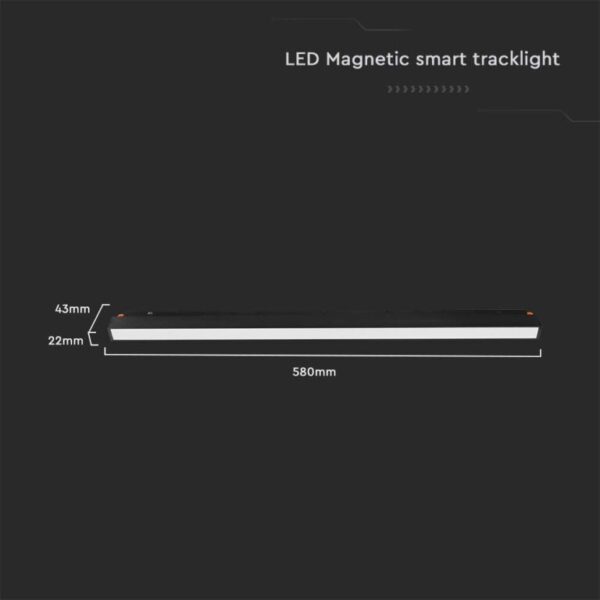 LED WiFi μαγνητικό φωτιστικό ράγας 20W SMD CCT μαύρο σώμα 48V V-TAC – 6883