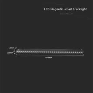 LED WiFi μαγνητικό φωτιστικό ράγας 20W SMD CCT μαύρο σώμα 48V V-TAC – 6885