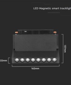 LED WiFi μαγνητικό φωτιστικό ράγας 10W SMD CCT μαύρο σώμα 48V κινητό V-TAC – 6886
