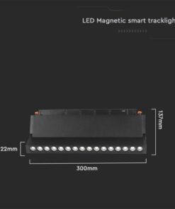 LED WiFi μαγνητικό φωτιστικό ράγας 18W SMD CCT μαύρο σώμα 48V κινητό V-TAC – 6887