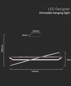 LED κρεμαστό φωτιστικό Designer 45W 3000K θερμό dimmable μαύρο σώμα V-TAC – 6906