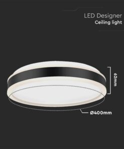 Πλαφονιέρα Οροφής LED Στρογγυλή 38W Μαύρη Φ400 V-TAC 4050lm Φυσικό Λευκό 4000K – 6908