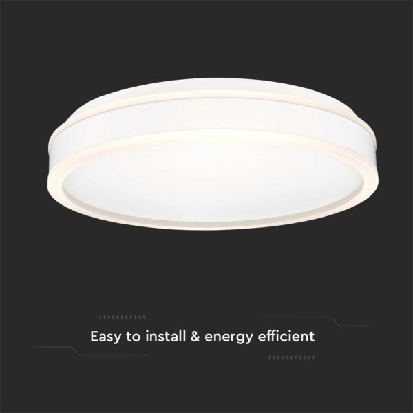 Πλαφονιέρα Οροφής LED Τετράγωνη 38W Λευκή Φ400 V-TAC 4050lm Φυσικό Λευκό 4000K – 6909