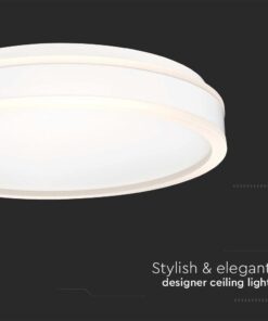 Πλαφονιέρα Οροφής LED Τετράγωνη 38W Λευκή Φ400 V-TAC 4050lm Φυσικό Λευκό 4000K – 6909