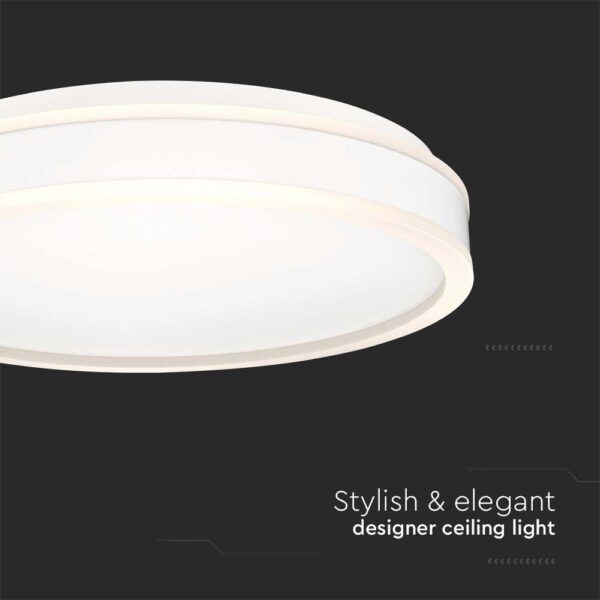 Πλαφονιέρα Οροφής LED Τετράγωνη 38W Λευκή Φ400 V-TAC 4050lm Φυσικό Λευκό 4000K – 6909