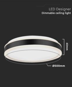 LED φωτιστικό οροφής Designer στρογγυλό 42W 4000Κ φυσικό λευκό με μαύρο/λευκό σώμα dimmable V-TAC – 6911