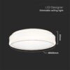 LED φωτιστικό οροφής Designer στρογγυλό 42W 4000Κ φυσικό λευκό με λευκό σώμα dimmable V-TAC – 6912
