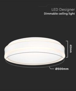 LED φωτιστικό οροφής Designer στρογγυλό 42W 4000Κ φυσικό λευκό με λευκό σώμα dimmable V-TAC – 6912