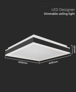 LED φωτιστικό οροφής Designer τετράγωνο 38W 4000Κ φυσικό λευκό με μαύρο/λευκό σώμα V-TAC – 6914