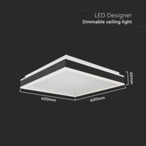 LED φωτιστικό οροφής Designer τετράγωνο 38W 4000Κ φυσικό λευκό με μαύρο/λευκό σώμα V-TAC – 6914