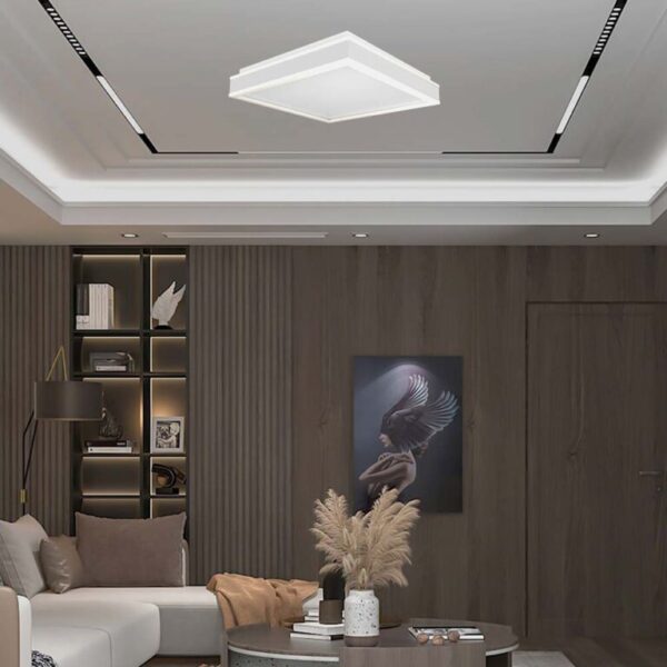 LED φωτιστικό οροφής Designer τετράγωνο 38W 4000Κ φυσικό λευκό με λευκό σώμα V-TAC – 6915