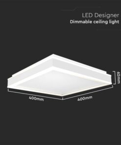 LED φωτιστικό οροφής Designer τετράγωνο 38W 4000Κ φυσικό λευκό με λευκό σώμα V-TAC – 6915