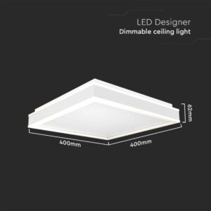 LED φωτιστικό οροφής Designer τετράγωνο 38W 4000Κ φυσικό λευκό με λευκό σώμα V-TAC – 6915