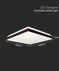 Πλαφονιέρα Οροφής LED Τετράγωνη 48W Triac Dimmable Μαύρη 50x50cm V-TAC 4480lm Φυσικό Λευκό 4000K – 6917