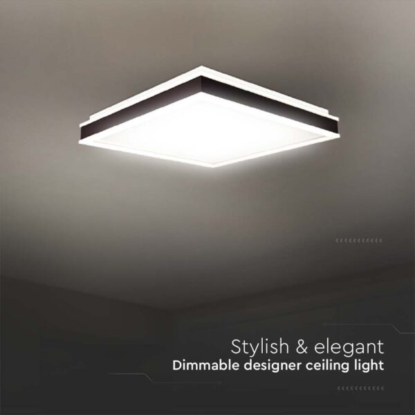 Πλαφονιέρα Οροφής LED Τετράγωνη 48W Triac Dimmable Μαύρη 50x50cm V-TAC 4480lm Φυσικό Λευκό 4000K – 6917