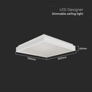 Πλαφονιέρα Οροφής LED Τετράγωνη 48W Triac Dimmable Λευκή 50x50cm V-TAC 4480lm Φυσικό Λευκό 4000K – 6918