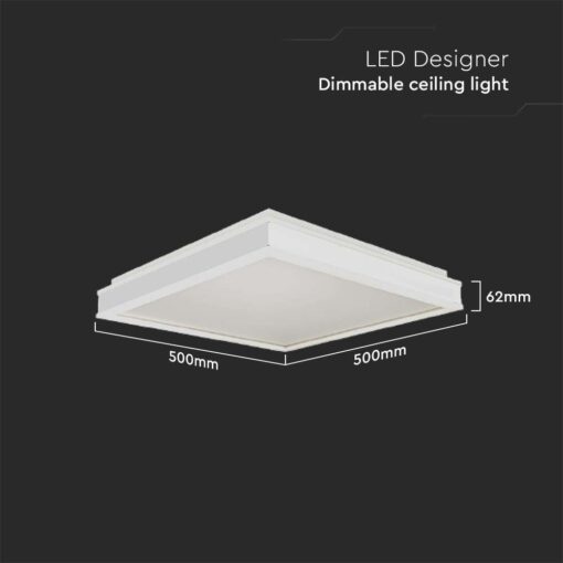 Πλαφονιέρα Οροφής LED Τετράγωνη 48W Triac Dimmable Λευκή 50x50cm V-TAC 4480lm Φυσικό Λευκό 4000K – 6918