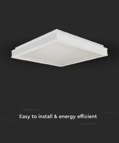 Πλαφονιέρα Οροφής LED Τετράγωνη 48W Triac Dimmable Λευκή 50x50cm V-TAC 4480lm Φυσικό Λευκό 4000K – 6918