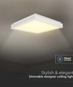 Πλαφονιέρα Οροφής LED Τετράγωνη 48W Triac Dimmable Λευκή 50x50cm V-TAC 4480lm Φυσικό Λευκό 4000K – 6918