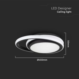 Φωτιστικό Οροφής LED 38W Μαύρο V-TAC 4050lm Φυσικό Λευκό 4000K – 6920