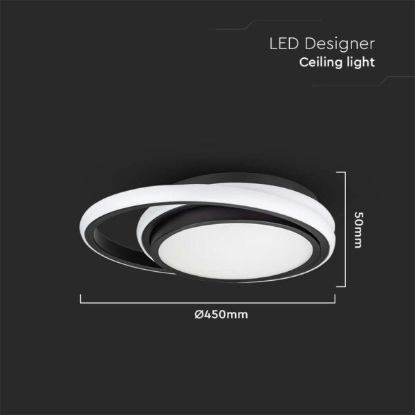 Φωτιστικό Οροφής LED 38W Μαύρο V-TAC 4050lm Φυσικό Λευκό 4000K – 6920
