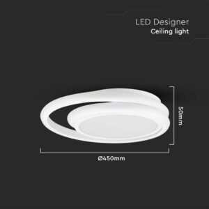 Φωτιστικό Οροφής LED 38W Λευκό V-TAC 4050lm Φυσικό Λευκό 4000K – 6921