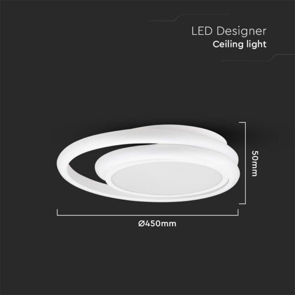 Φωτιστικό Οροφής LED 38W Λευκό V-TAC 4050lm Φυσικό Λευκό 4000K – 6921
