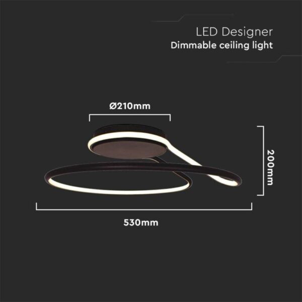 LED φωτιστικό οροφής Designer 54W 4000Κ φυσικό λευκό με μαύρο σώμα dimmable V-TAC – 6923