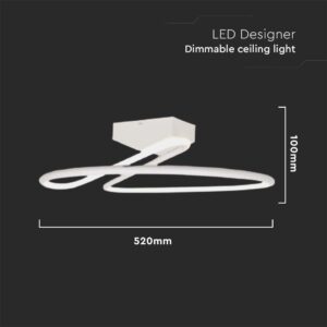 Φωτιστικό Οροφής LED 43W Λευκό V-TAC Dimmable 4580lm Φυσικό Λευκό 4000K – 6929