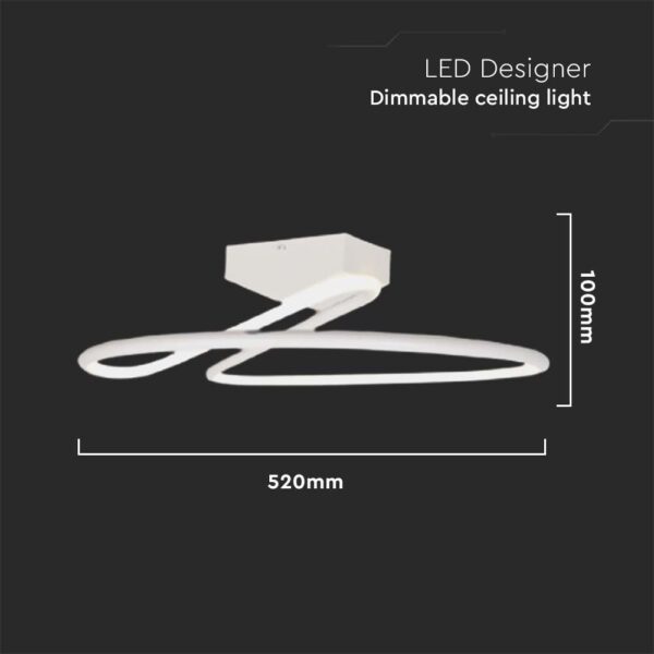 Φωτιστικό Οροφής LED 43W Λευκό V-TAC Dimmable 4580lm Φυσικό Λευκό 4000K – 6929