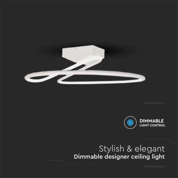 Φωτιστικό Οροφής LED 43W Λευκό V-TAC Dimmable 4580lm Φυσικό Λευκό 4000K – 6929