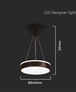 Κρεμαστό LED Φωτιστικό 12W Μαύρο V-TAC 1280lm Φυσικό Λευκό 4000K – 6931