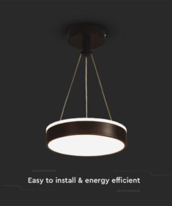 Κρεμαστό LED Φωτιστικό 12W Μαύρο V-TAC 1280lm Φυσικό Λευκό 4000K – 6931