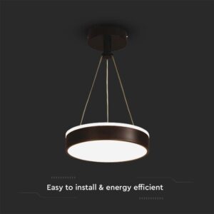Κρεμαστό LED Φωτιστικό 12W Μαύρο V-TAC 1280lm Φυσικό Λευκό 4000K – 6931