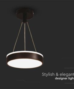 Κρεμαστό LED Φωτιστικό 12W Μαύρο V-TAC 1280lm Φυσικό Λευκό 4000K – 6931