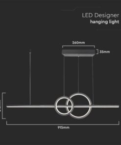 LED κρεμαστό φωτιστικό οροφής Designer 15W 4000K φυσικό λευκό με μαύρο σώμα V-TAC – 6935