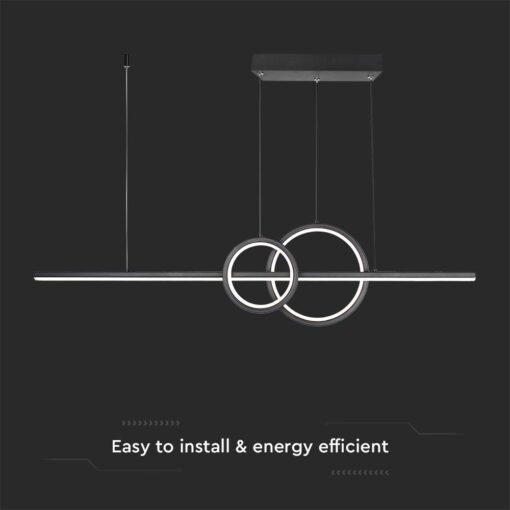 LED κρεμαστό φωτιστικό οροφής Designer 15W 4000K φυσικό λευκό με μαύρο σώμα V-TAC 6935
