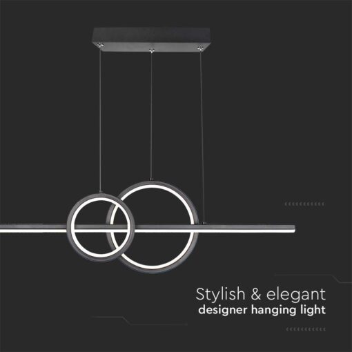 LED κρεμαστό φωτιστικό οροφής Designer 15W 4000K φυσικό λευκό με μαύρο σώμα V-TAC 6935