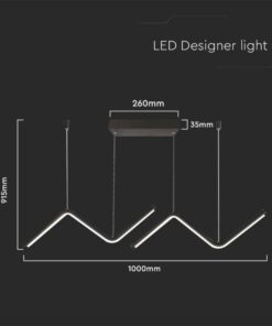 LED κρεμαστό φωτιστικό οροφής Designer 12W 4000K φυσικό λευκό με μαύρο σώμα V-TAC – 6937