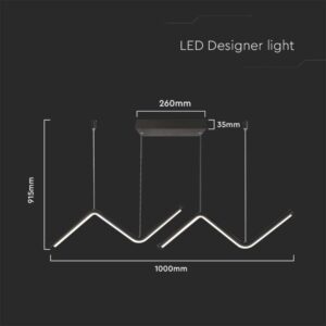LED κρεμαστό φωτιστικό οροφής Designer 12W 4000K φυσικό λευκό με μαύρο σώμα V-TAC – 6937