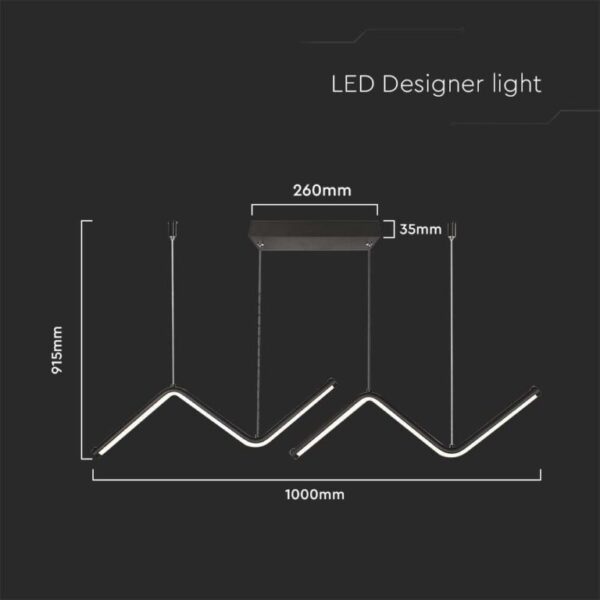 LED κρεμαστό φωτιστικό οροφής Designer 12W 4000K φυσικό λευκό με μαύρο σώμα V-TAC – 6937