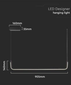 LED κρεμαστό φωτιστικό οροφής Designer 12W 4000K φυσικό λευκό με μαύρο σώμα V-TAC – 6939