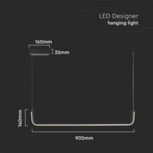 LED κρεμαστό φωτιστικό οροφής Designer 12W 4000K φυσικό λευκό με μαύρο σώμα V-TAC – 6939