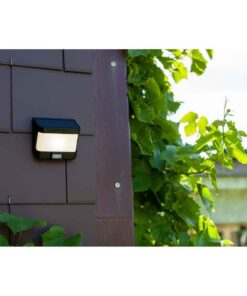 Lutec Try Εξωτερικού Χώρου Led Ηλιακό Τοίχου Με Ανιχνευτή Κίνησης Μαύρο LED 500 lm IP54 5000K – 6939101330