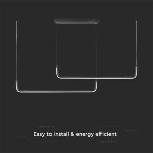 Κρεμαστό Γραμμικό Πολύφωτο LED 24W Μαύρο Σώμα V-TAC 2500lm Φυσικό Λευκό 4000K – 6941