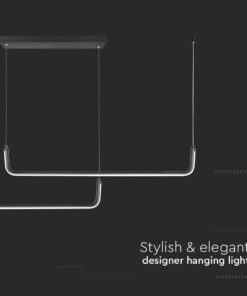 Κρεμαστό Γραμμικό Πολύφωτο LED 24W Μαύρο Σώμα V-TAC 2500lm Φυσικό Λευκό 4000K – 6941