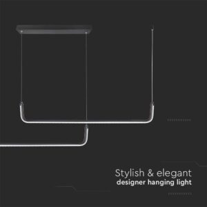 Κρεμαστό Γραμμικό Πολύφωτο LED 24W Μαύρο Σώμα V-TAC 2500lm Φυσικό Λευκό 4000K – 6941