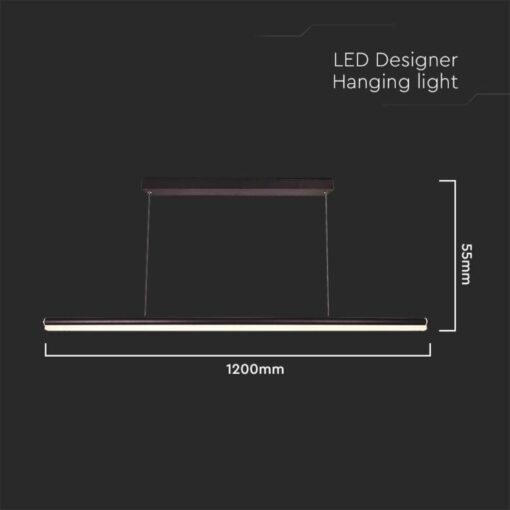 LED κρεμαστό φωτιστικό οροφής Designer 23W 4000K φυσικό λευκό με μαύρο σώμα V-TAC – 6943
