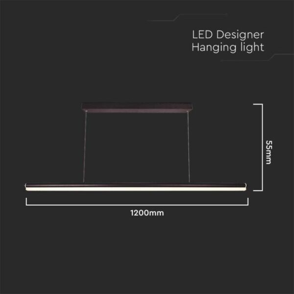 LED κρεμαστό φωτιστικό οροφής Designer 23W 4000K φυσικό λευκό με μαύρο σώμα V-TAC – 6943